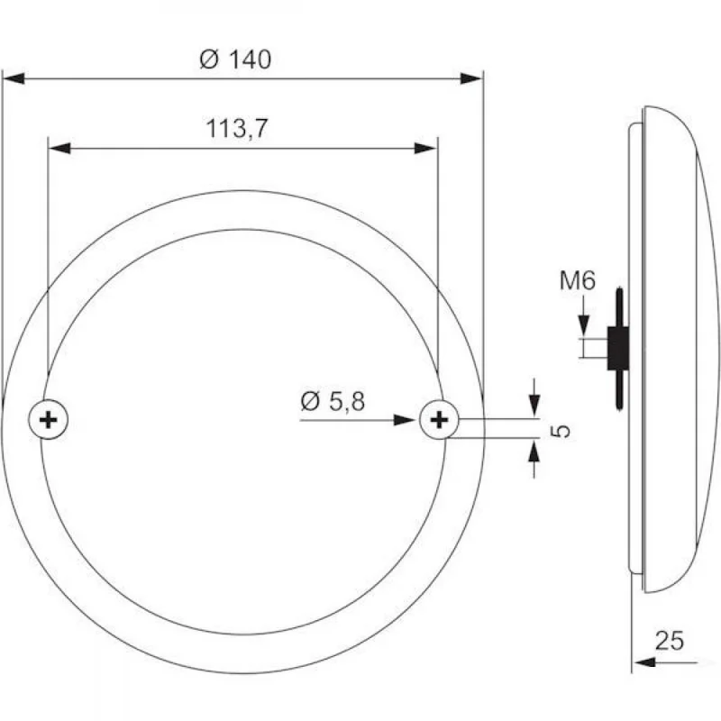 LED Slimline hamburger achteruitrijlicht (*LE) - 15 2 -  VR-140
