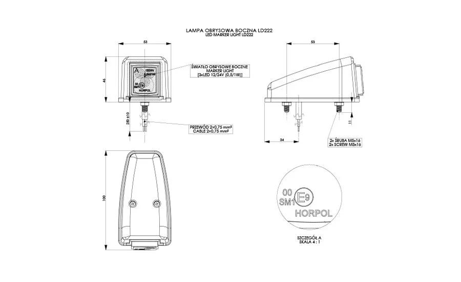 LED toplamp wit 12-24v - 78 - MV-3450W