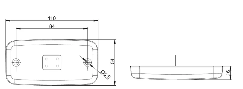 LED markeringslicht rood | 12-24v - 92 4 - M10MV-600R