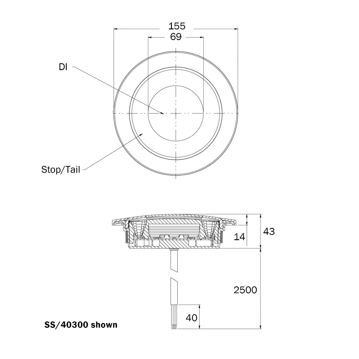 Led rond mistlamp - Example ss 40300 1 2 - SS/40340