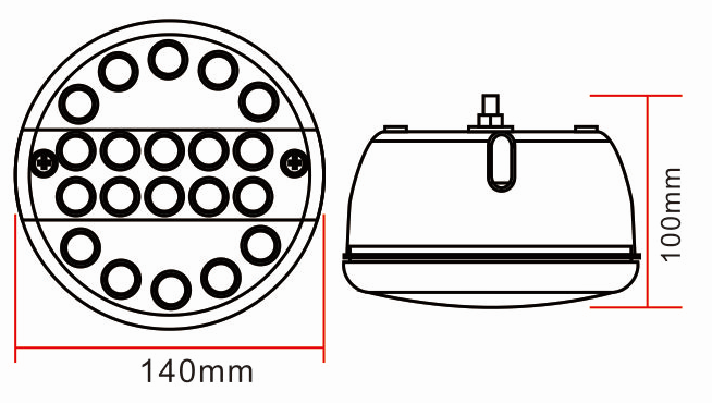 LED mistlicht (*OL) - Hamburger achterlicht aspock tralert 4 4 - 140FSTIM