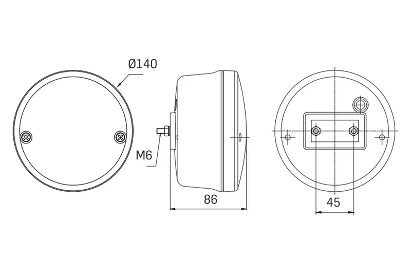 LED ADR achterlicht, rood-gele lens (*OL) - Led adr rood gele lens 6 1 - VC-5500